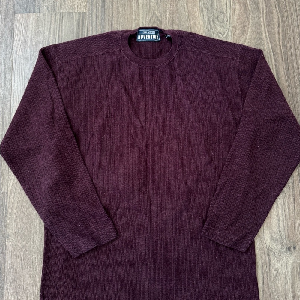 John Ashford Men's Crewneck Sweater in Deep Burgundy